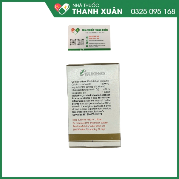 Natecal D3 bổ sung Calci và D3
